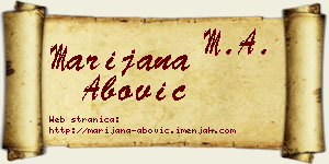 Marijana Abović vizit kartica
